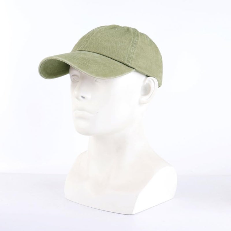 LANGZHEN Unisex Baseball Cap 100% Cotton Fits Men Women Washed Denim Adjustable Dad Hat(Khaki) - Image 2